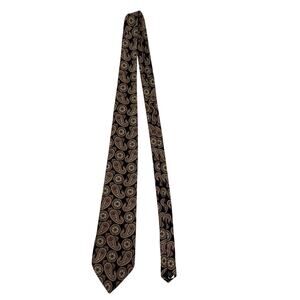 Peter Thomas by Superba Black Brown Paisley Neck Tie 3.5" Width